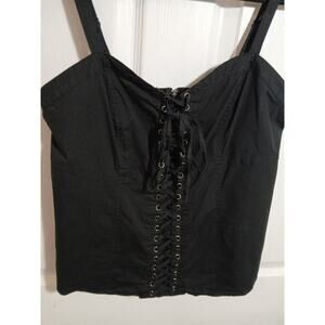 Torrid Corset Black Back Zip Ren Fair Cosplay Goth Whimsigoth Sz 00 MED